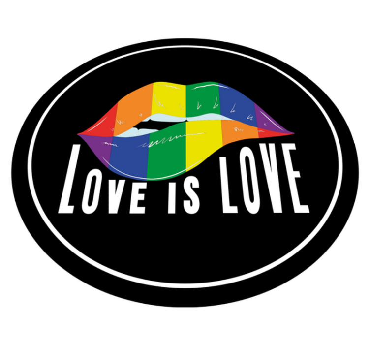 Farverigt læbemotiv vinyl tæppe med sætninger - TenStickers