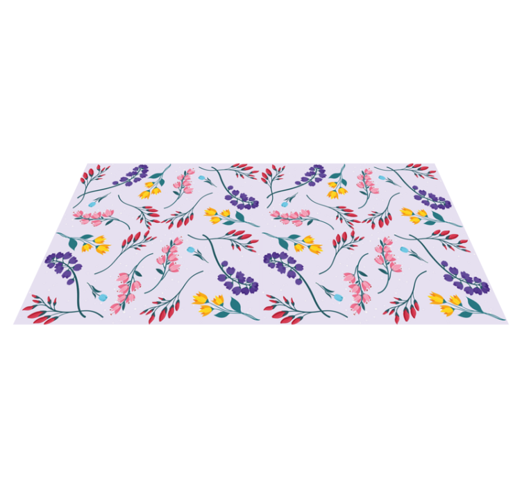 Lilla subtilt mønster Blomster og planter vinyltæppe - TenStickers