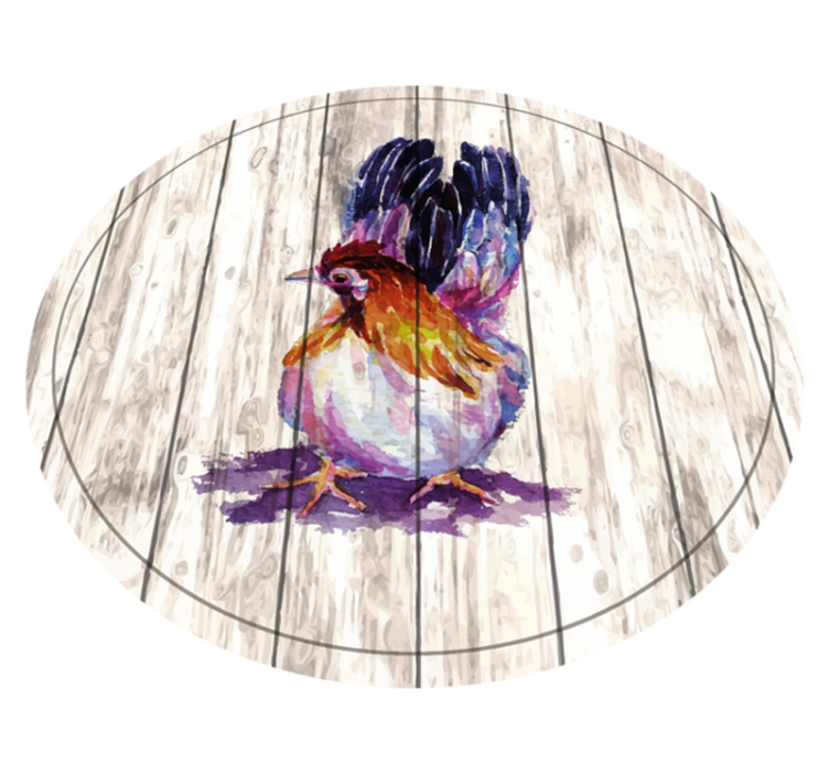 Vinyltæppe med dyreprint farverig charmerende høne - TenStickers