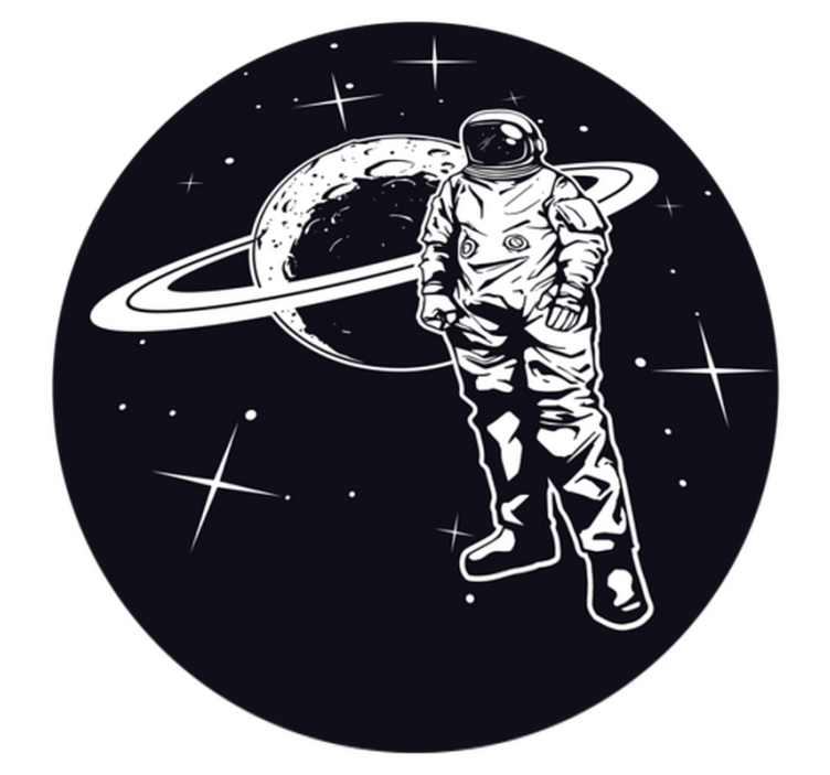 Design af astronaut med planet soveværelse tæppe - TenStickers