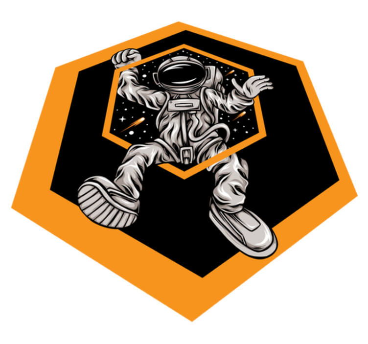 Kosmisk astronaut-eventyr stjerne vinyl tæppe - TenStickers