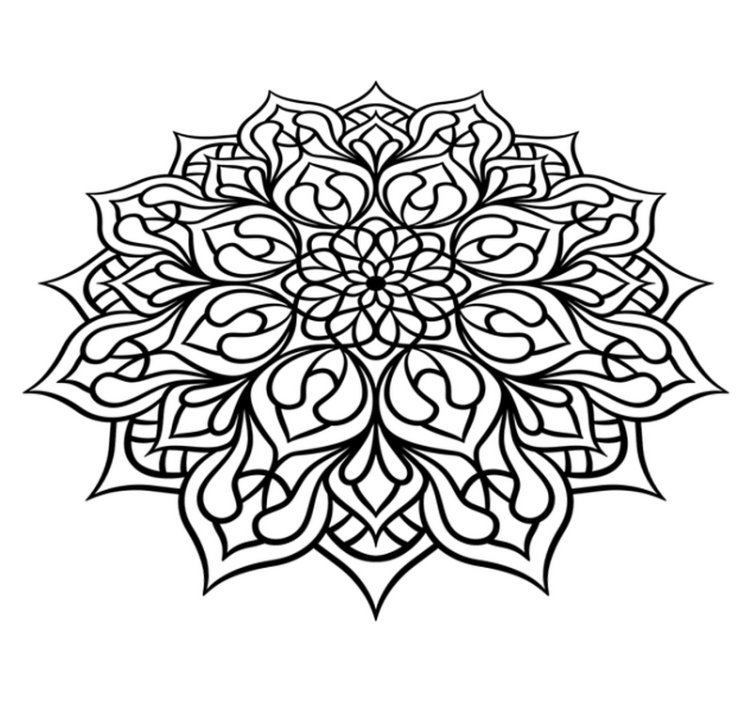 Elegant lilla mønster mandala vinyl tæppe - TenStickers