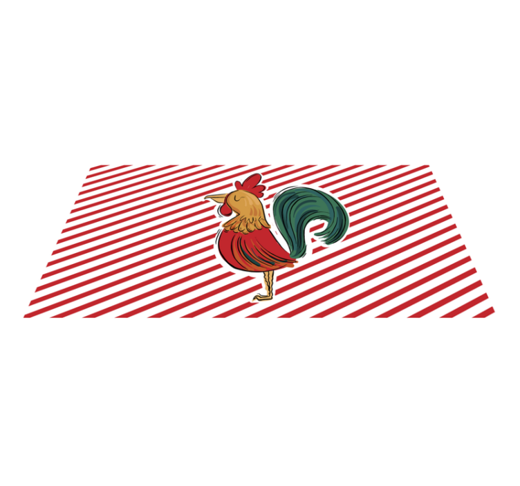 Vinyltæpper med dyr colorful rooster artwork - TenStickers