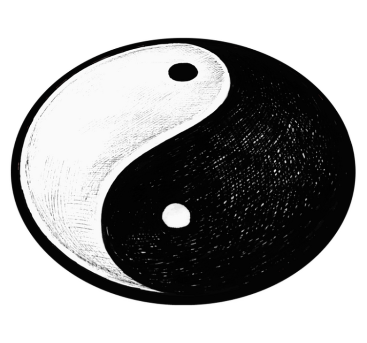 Originalt yin yang balance moderne tæppe - TenStickers