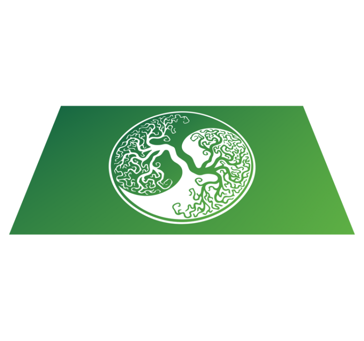 Træ silhuet cirkel natur vinyl tæppe - TenStickers