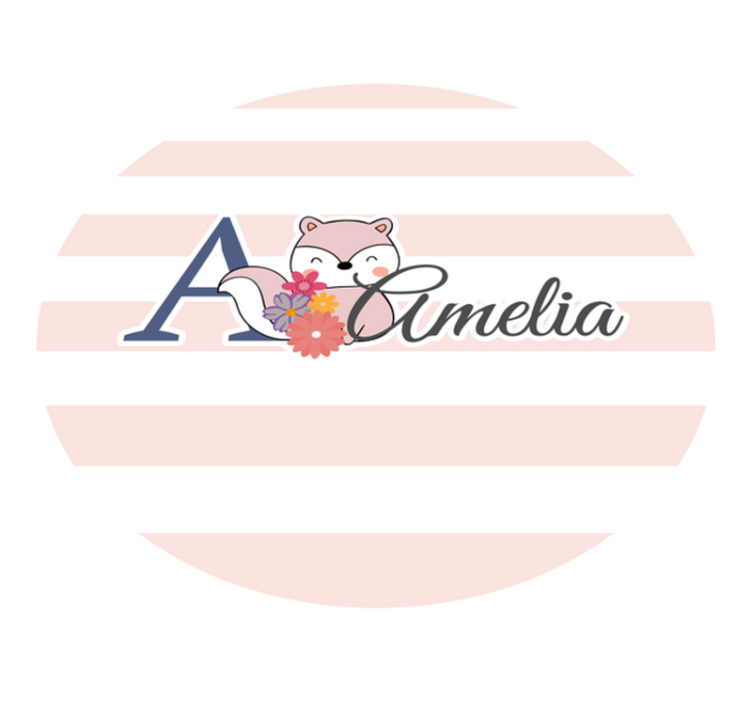 Brugerdefineret rævedesign vinyl tæppe med navn - TenStickers