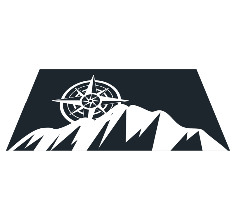 Kompasbjerg kunstværk moderne vinyl tæppe - TenStickers