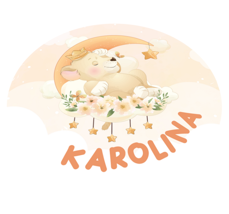 Søvnig løve vinyl tæppe med navn - TenStickers