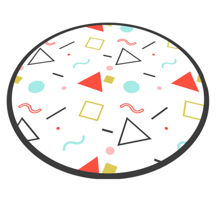 Geometriske vinyl tæppe i farverige former - TenStickers