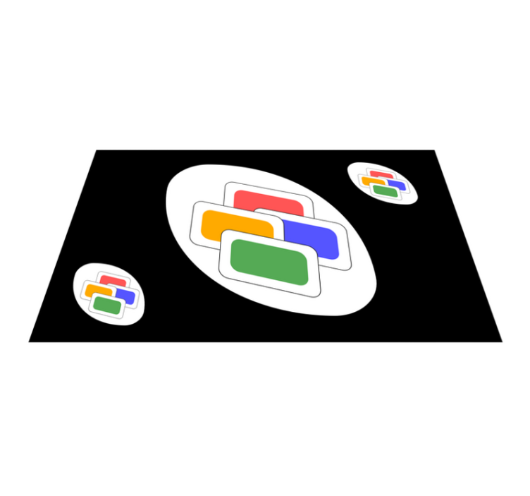 Sort klassisk kort vinyl tæppe med spil - TenStickers