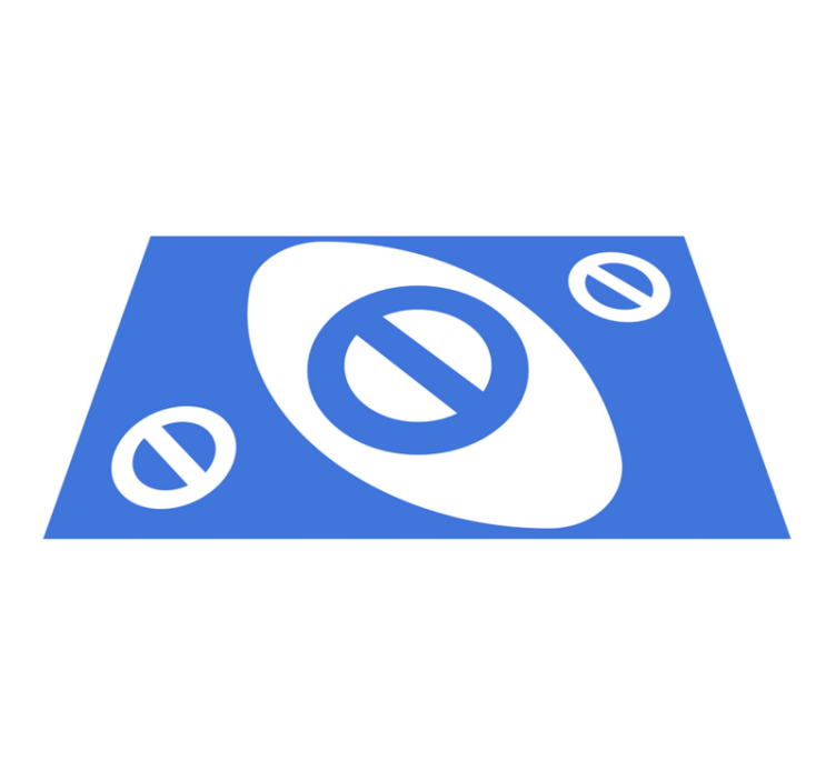 Blå cirkel grafik vinyl tæppe - TenStickers