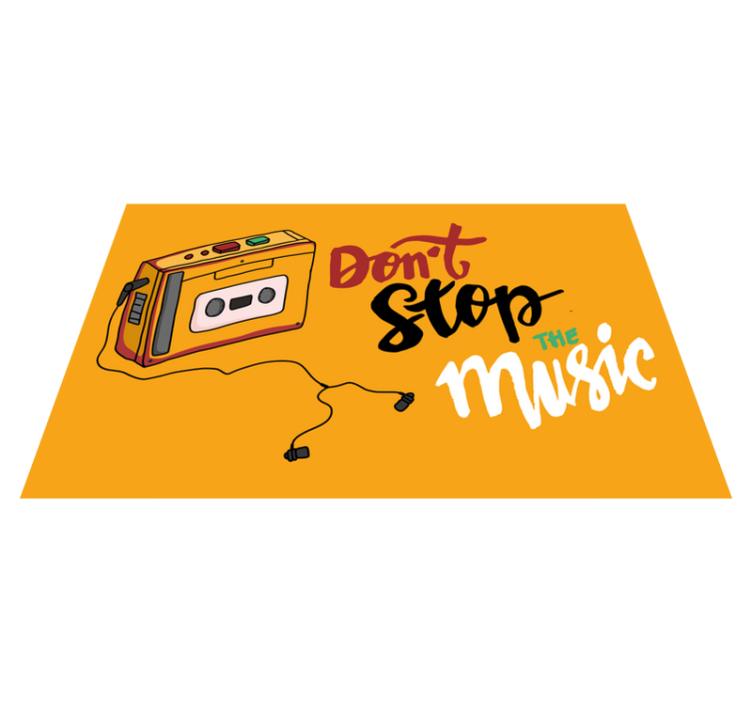 Retro kassettetema vinyl tæppe med sætninger - TenStickers