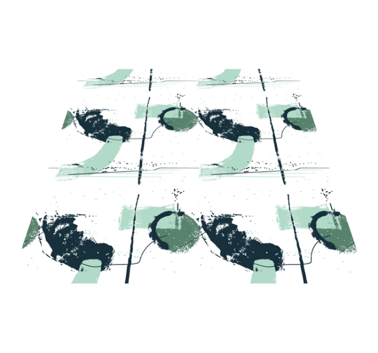 Abstrakte grønne streger minimalistiske vinyl tæppe - TenStickers