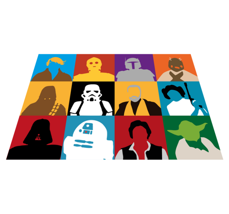 Ikoniske karaktersilhuetter vinyl tæppe - TenStickers