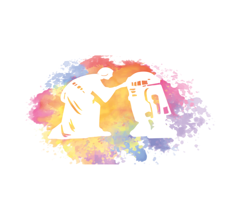 Akvarel galaktisk saga vinyl tæppe til teenagere - TenStickers