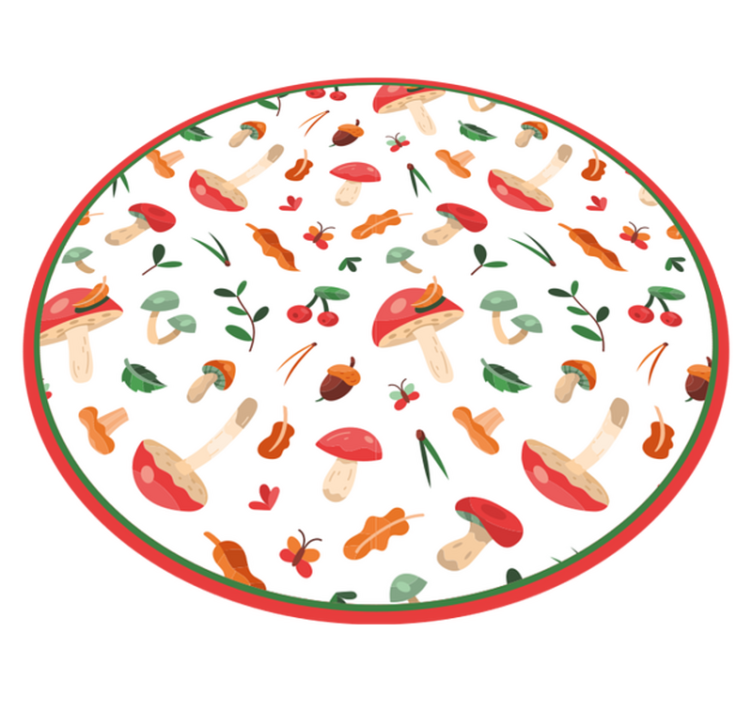 Blomstermotiv af svampe Blomster og planter vinyltæppe - TenStickers