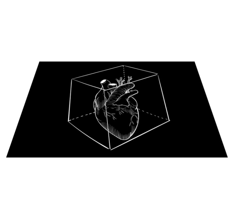 Hjerteillustration moderne vinyl tæppe - TenStickers