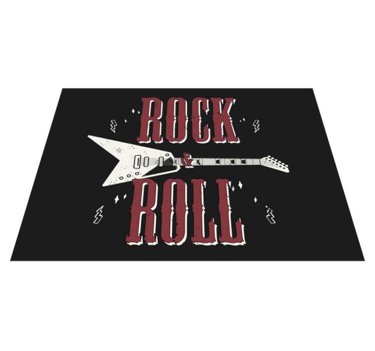 Rock n' roll med guitar design soveværelse tæppe - TenStickers