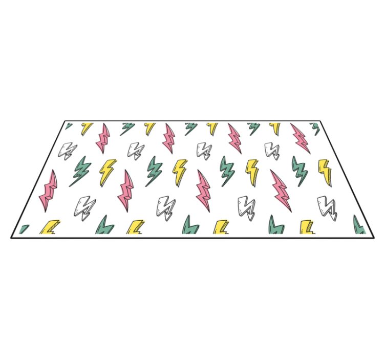 Farverigt thunderbolts mønster vintage tæppe - TenStickers