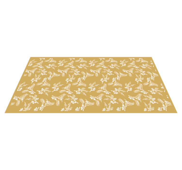 Elegante kolibrier blomstrer natur vinyl tæppe - TenStickers