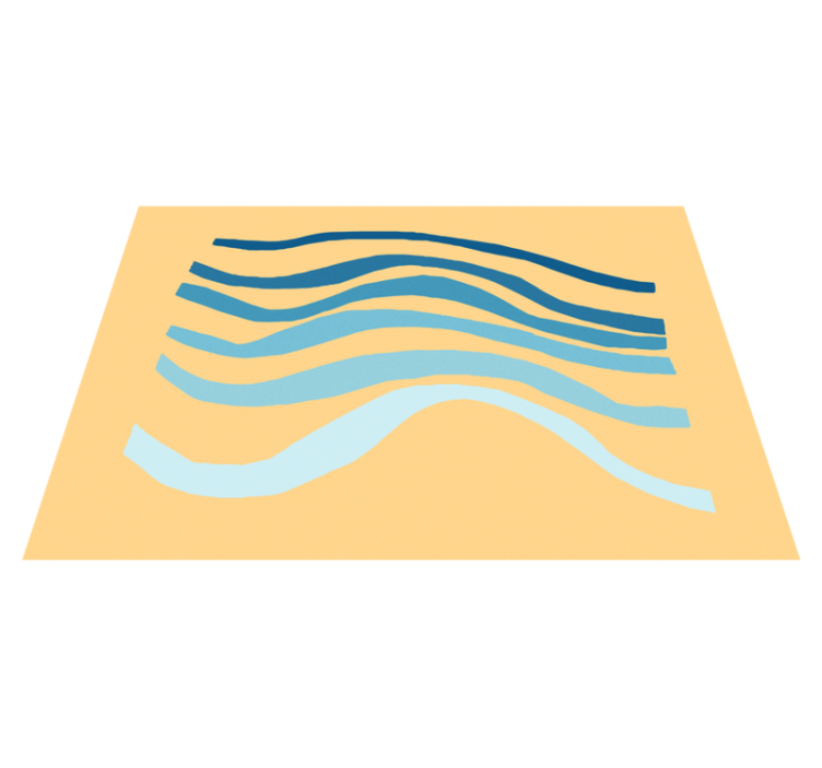 Buet bølgemotiv minimalistiske vinyl tæppe - TenStickers