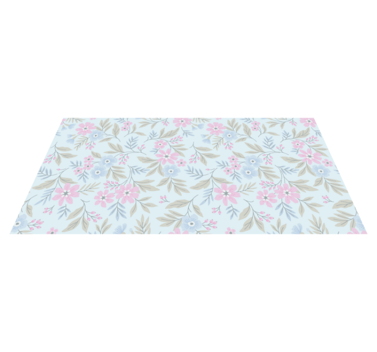Blomster pastel design plante vinyl gulvtæpper - TenStickers