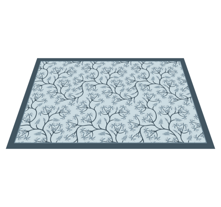 Botanisk silhuet mønster Blomster og planter vinyltæppe - TenStickers