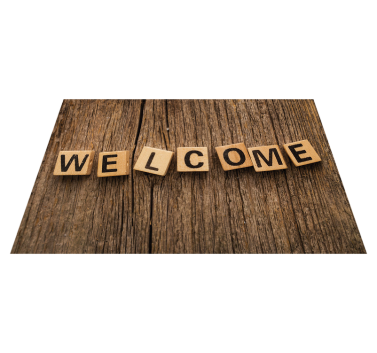 Træ alfabet velkommen vinyl tæppe med sætninger - TenStickers
