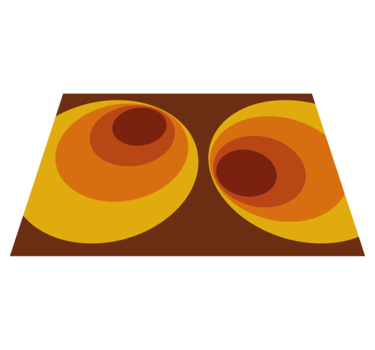 70'er cirkulære orange mønstre vintage tæppe - TenStickers