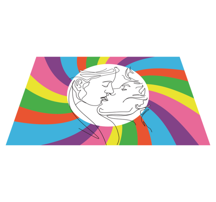 Farverig kys silhuet vinyl tæppe - TenStickers