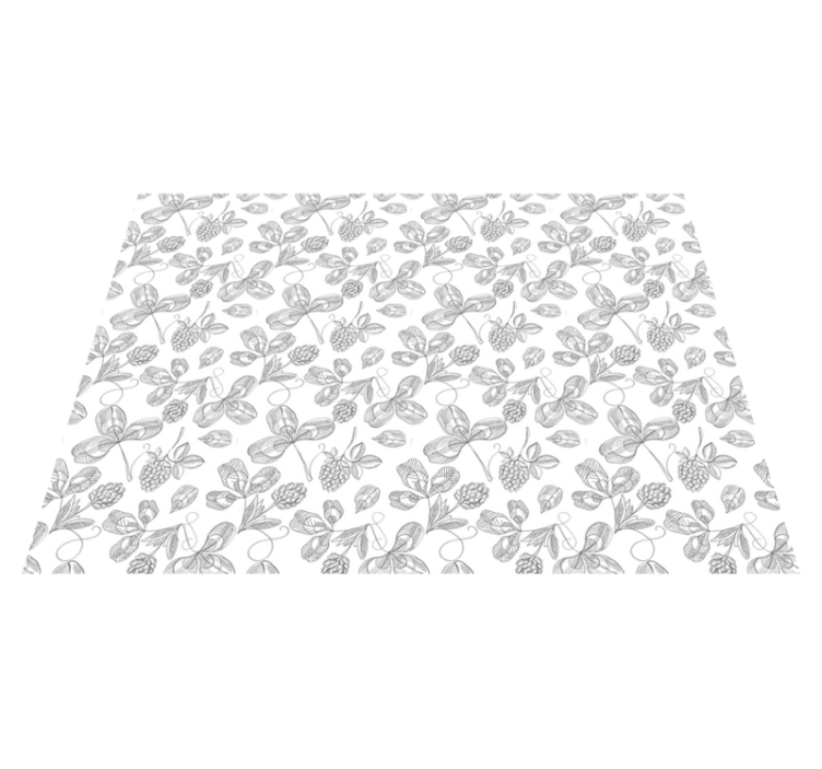 Botanisk lineart Blomster og planter vinyltæppe - TenStickers