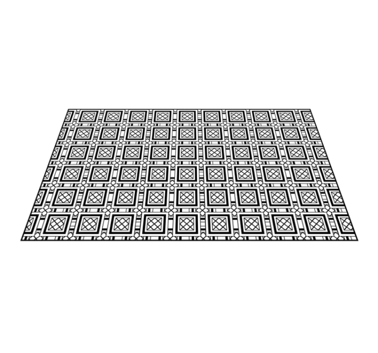 Symmetrisk flisemønster geometriske vinyl tæppe - TenStickers