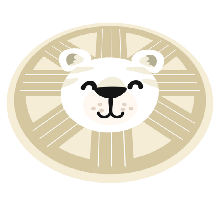 Smilende løve grafik vinyl gulvtæppe til babyværelse - TenStickers