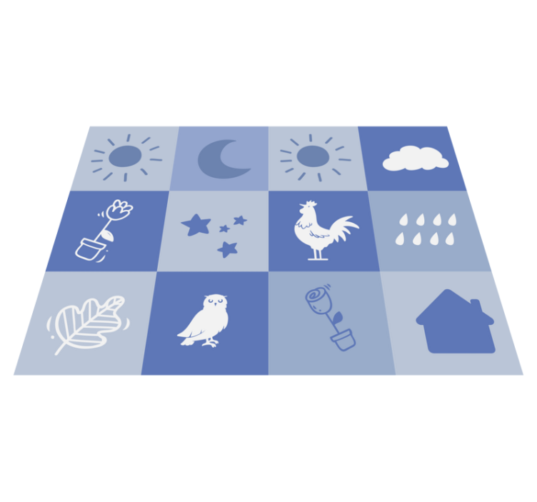 Børnehave skakbræt tæppe til børneværelse - TenStickers