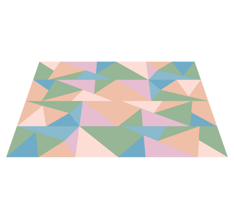 Pastel trekanter geometriske vinyl tæppe - TenStickers