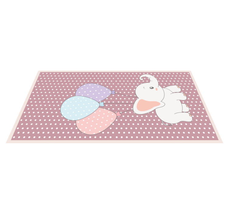 Elefant ballon leg vinyl gulvtæppe til babyværelse - TenStickers