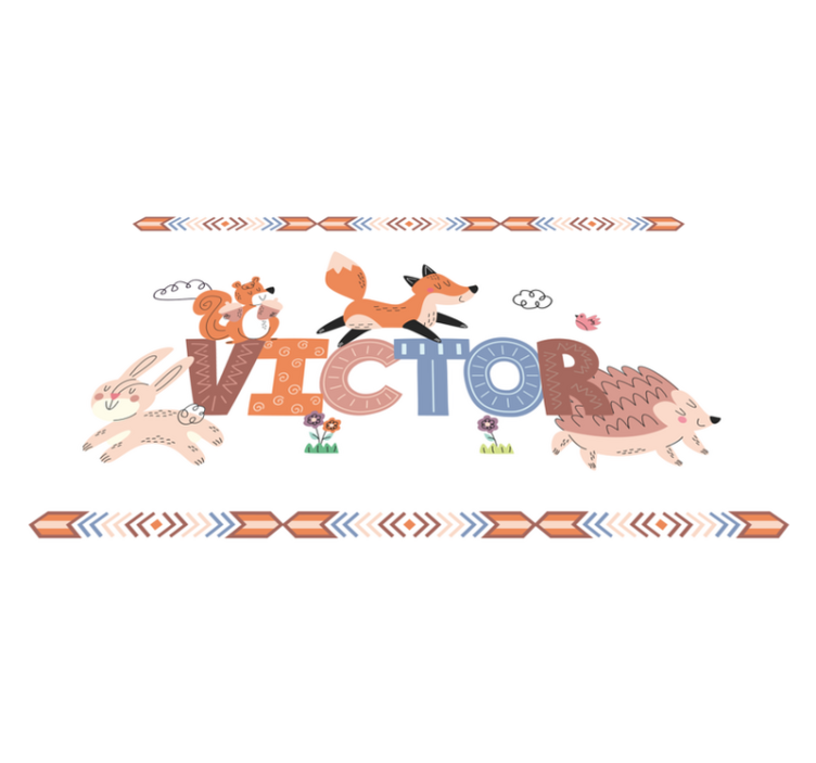 Tilpassede væsner vinyl tæppe med navn - TenStickers