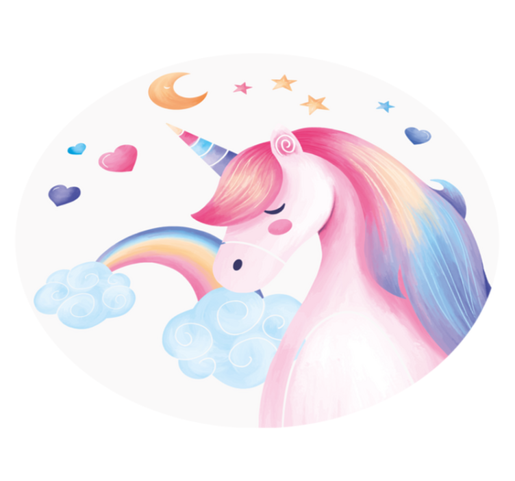 Regnbue unicorn animal pvc tæppe - TenStickers