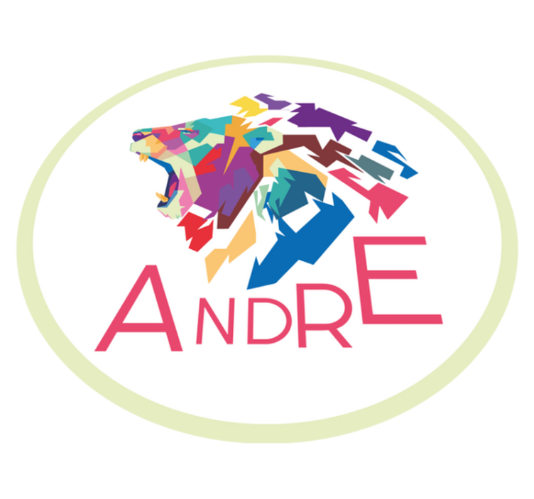 Farverig løve personalisering vinyl tæppe med navn - TenStickers