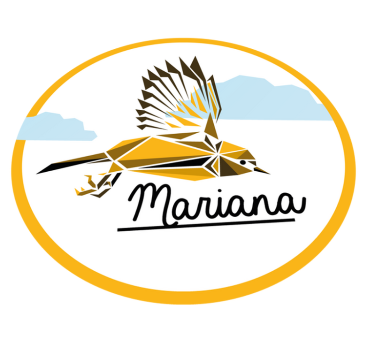 Personlig fugl vinyl tæppe med navn - TenStickers