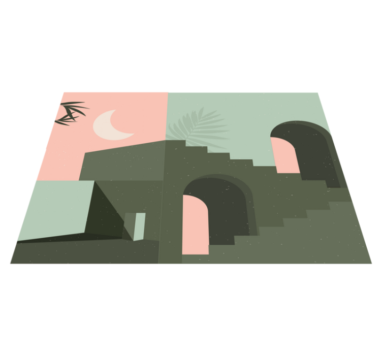 Minimalistisk abstrakt sceneri minimalistiske vinyl tæppe - TenStickers