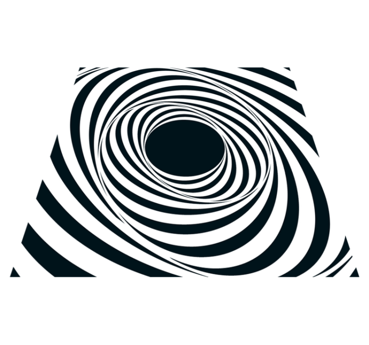 Sort Hvid Swirling mønster geometriske vinyl tæppe - TenStickers