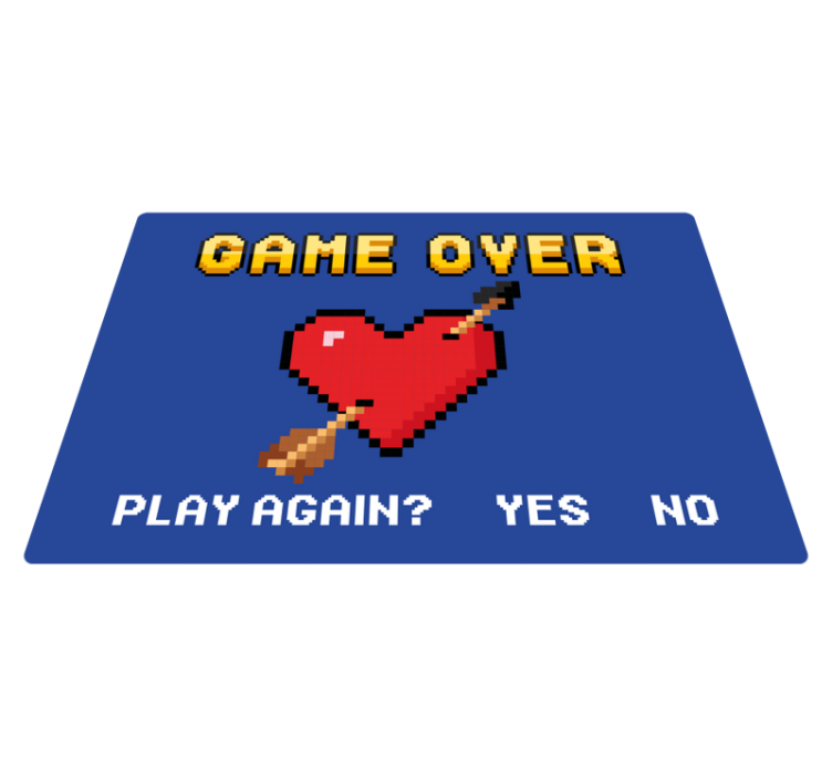 Pixelated Heart Game Over vinyl tæppe - TenStickers