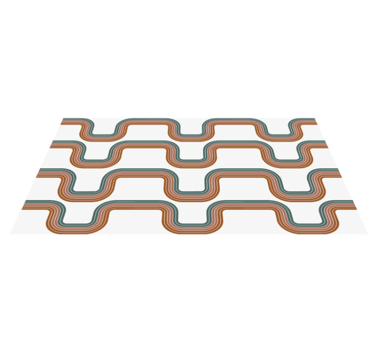 Abstrakte minimale bølger vintage vinyltæpper - TenStickers