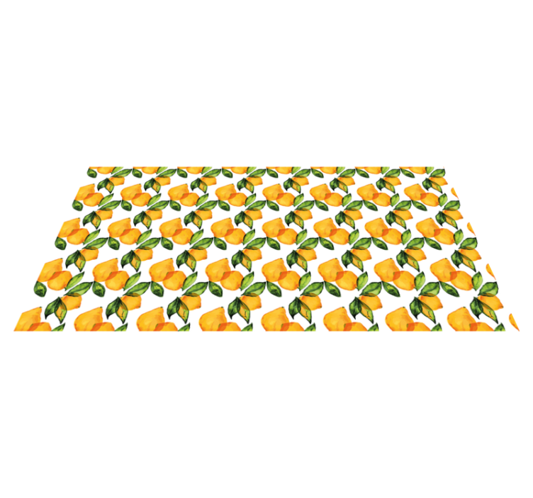 Citron middelhavsstil Blomster og planter vinyltæppe - TenStickers