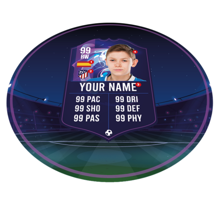 Fodboldspiller kort vinyltæppe til teenagere - TenStickers