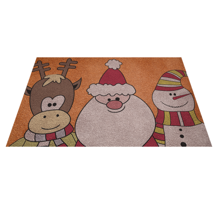 Reindeer Santa og sne mand jul vinyltæpper - TenStickers