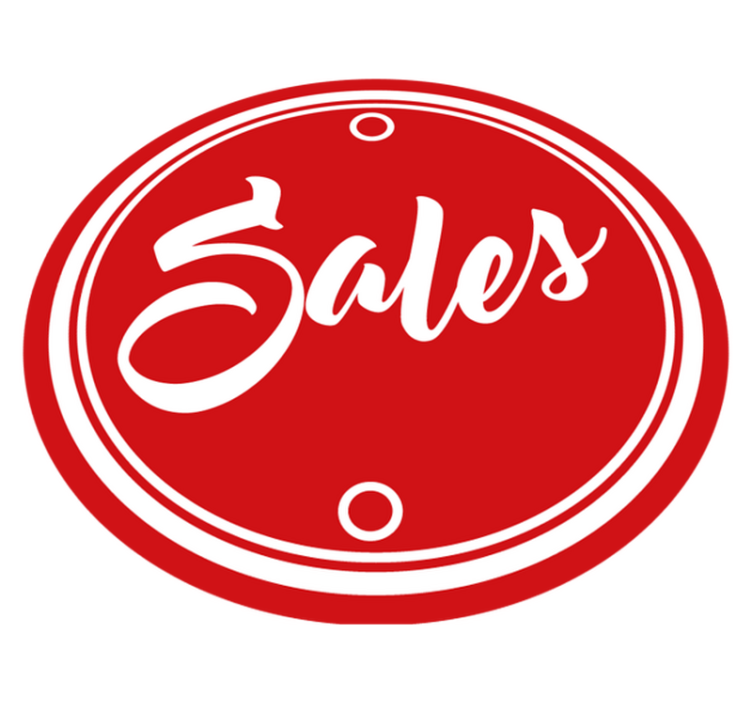 Rød cirkel tekst salg vinyl rund tæpper - TenStickers