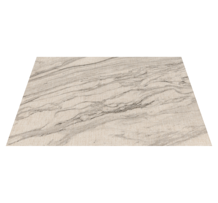 Marmor vinyl tæppe i elfenbensfarver med sorte detaljer - TenStickers