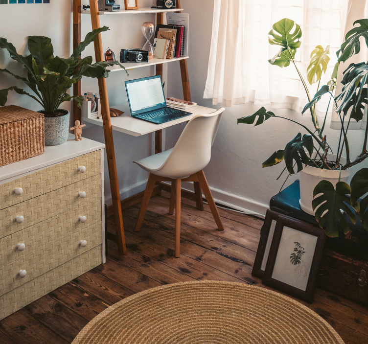 Nordisk vinyltæppe af vævet rund bomuldsstruktur - TenStickers